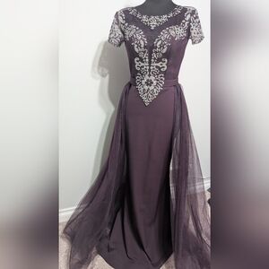 Silver And Purple Evening Gown